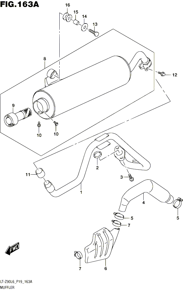 SILENCIEUX POUR SUZUKI QUADSPORT 90 2016 POUR SUZUKI QUADSPORTLT Z90 L6 