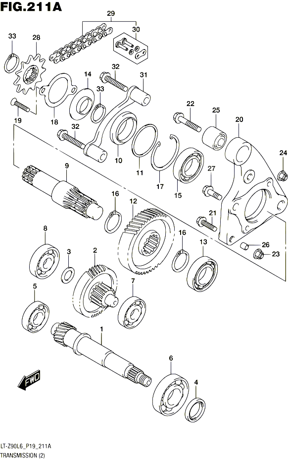 TRANSMISSION 2 POUR SUZUKI QUADSPORT 90 2016 POUR SUZUKI QUADSPORTLT Z90 L6 