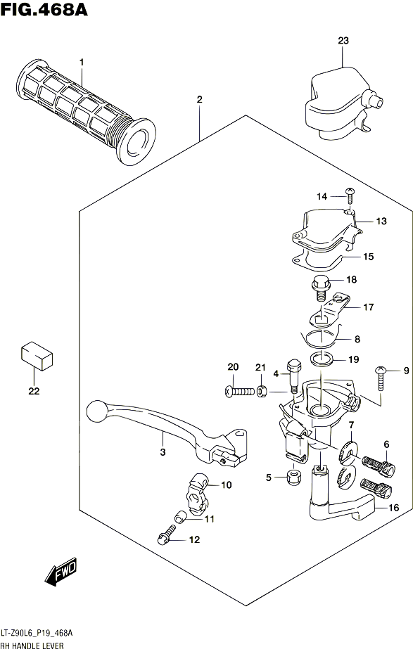 ENSEMBLE LEVIERS POIGNEES DROIT POUR SUZUKI QUADSPORT 90 2016 POUR SUZUKI QUADSPORTLT Z90 L6 