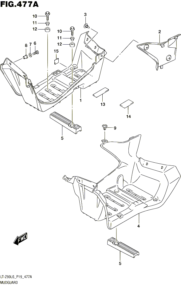 GARDE BOUE POUR SUZUKI QUADSPORT 90 2016 POUR SUZUKI QUADSPORTLT Z90 L6 