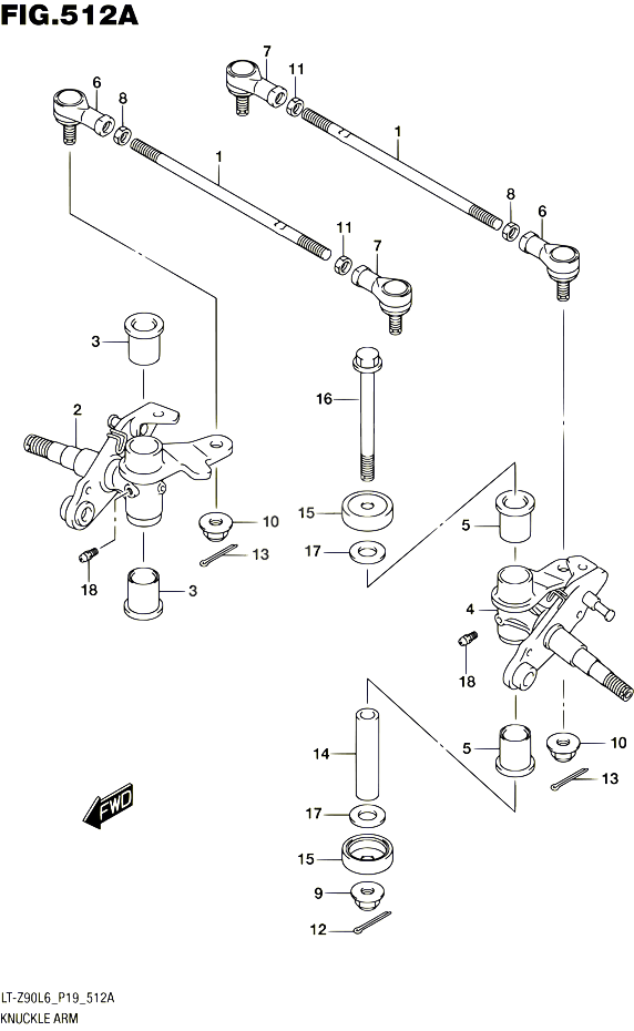 BIELLETTE DE DIRECTION MOYEU POUR SUZUKI QUADSPORT 90 2016 POUR SUZUKI QUADSPORTLT Z90 L6 