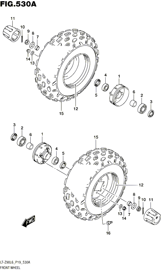 ROUE AVANT POUR SUZUKI QUADSPORT 90 2016 POUR SUZUKI QUADSPORTLT Z90 L6 