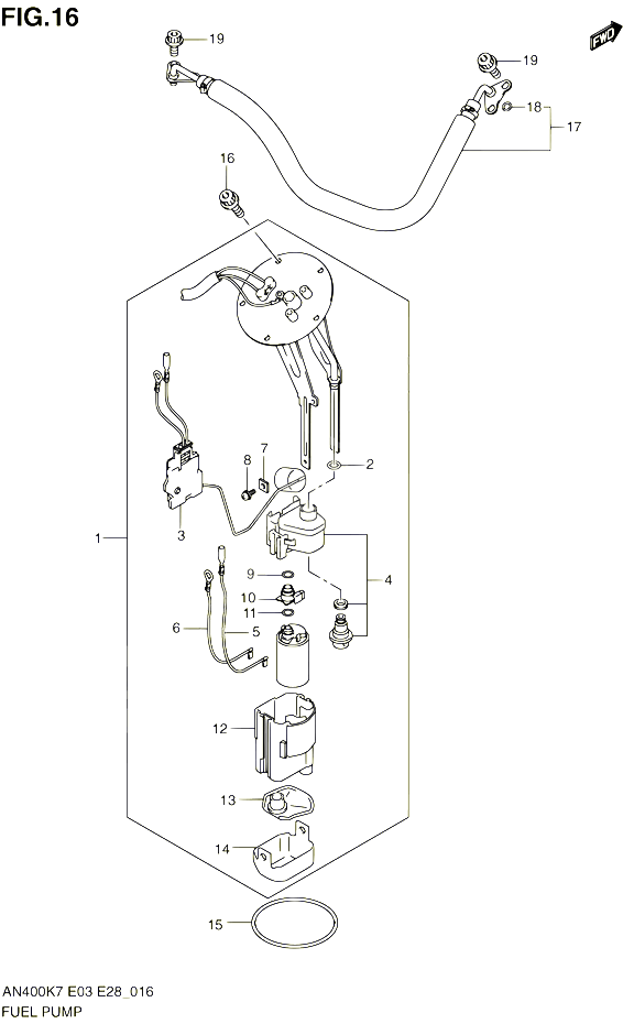 POMPE A ESSENCE POUR SUZUKI BURGMAN 400 2010 POUR BURGMAN 400 AN400A L0  AN400ZA L0 