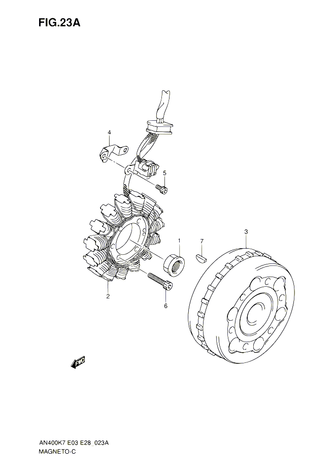 ALLUMAGE ROTOR STATOR MODEL K8 K9 L0 POUR SUZUKI BURGMAN 400 2010 POUR BURGMAN 400 AN400A L0 AN400ZA L0 