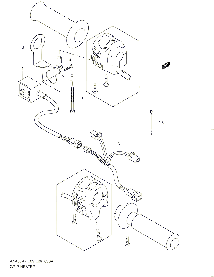 POIGNEES CHAUFFANTES AN400ZAL0 POUR SUZUKI BURGMAN 400 2010 POUR BURGMAN 400 AN400A L0 AN400ZA L0 