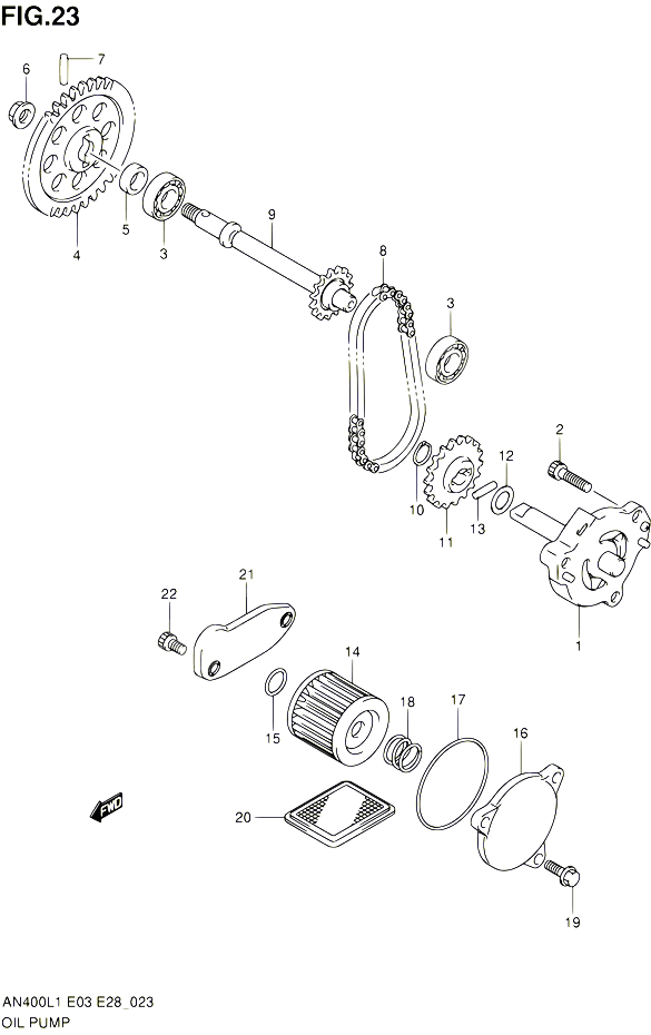 POMPE A HUILE POUR SUZUKI BURGMAN 400 2011 POUR BURGMAN 400 AN400A L1  AN400ZA L1 