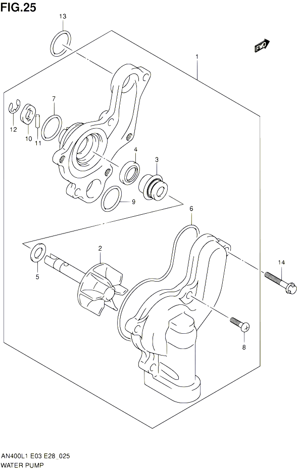 POMPE A EAU POUR SUZUKI BURGMAN 400 2011 POUR BURGMAN 400 AN400A L1  AN400ZA L1 