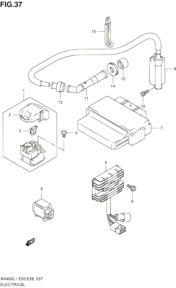 PARTIE ELECTRIQUE POUR SUZUKI BURGMAN 400 2011 POUR BURGMAN 400 AN400A L1 AN400ZA L1 