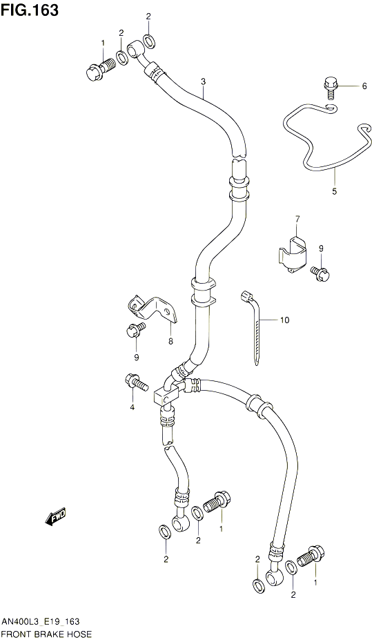 DURITE DE FREIN AVANT AN400L3 E19 POUR SUZUKI BURGMAN 400 2013 POUR BURGMAN 400 AN400A L3 