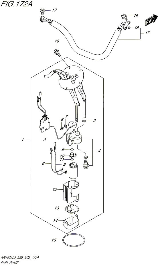 POMPE A ESSENCE POUR SUZUKI BURGMAN 400 2015 POUR BURGMAN 400 AN400A L5  AN400ZA L5 