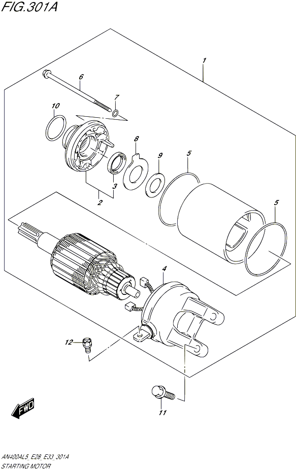 DEMARREUR POUR SUZUKI BURGMAN 400 2015 POUR BURGMAN 400 AN400A L5  AN400ZA L5 