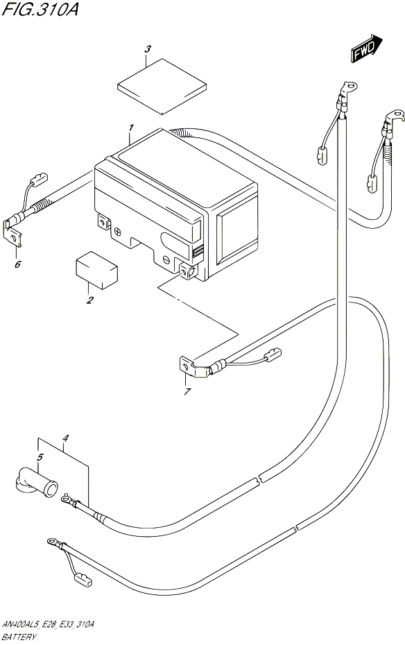 BATTERIE POUR SUZUKI BURGMAN 400 2015 POUR BURGMAN 400 (AN400A L5 / AN400ZA L5 )