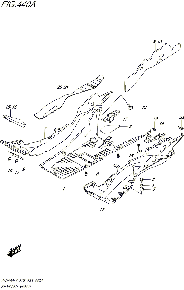 MARCHE PIEDS POUR SUZUKI BURGMAN 400 2015 POUR BURGMAN 400 AN400A L5 AN400ZA L5 