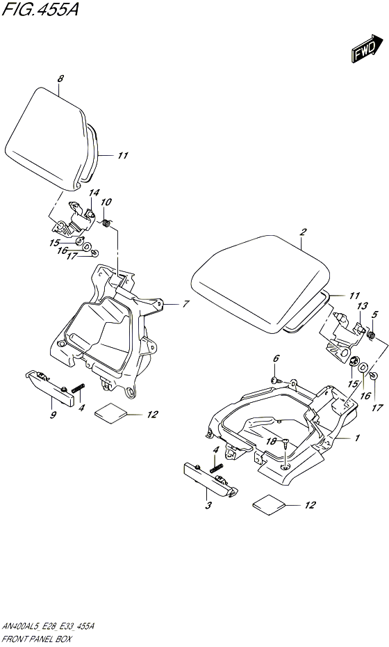 VIDE POCHE POUR SUZUKI BURGMAN 400 2015 POUR BURGMAN 400 AN400A L5 AN400ZA L5 