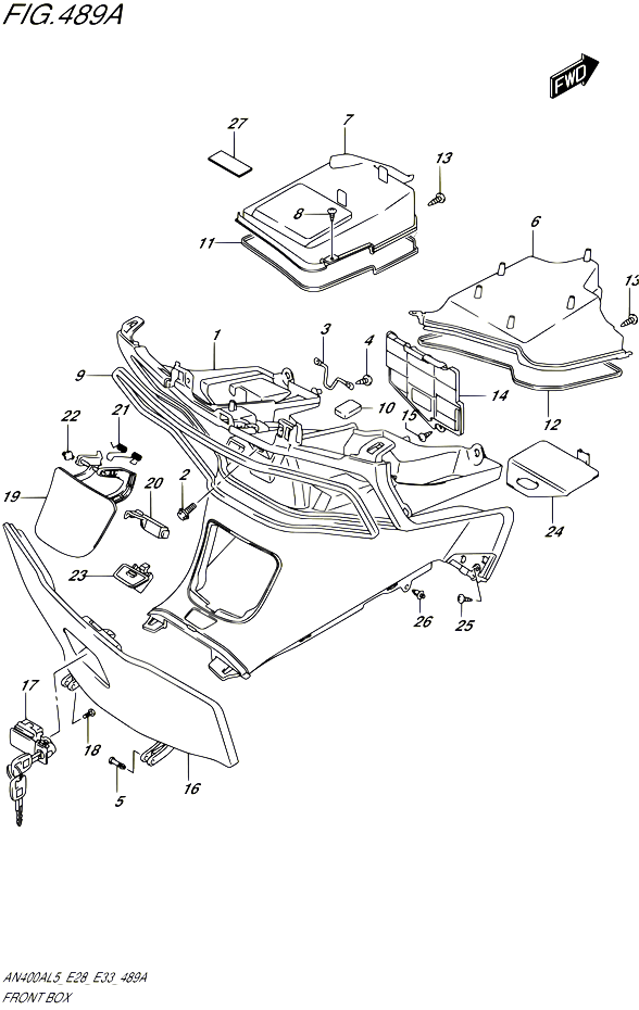 BOITE AVANT POUR SUZUKI BURGMAN 400 2015 POUR BURGMAN 400 AN400A L5  AN400ZA L5 