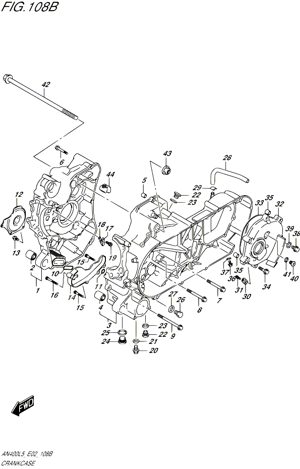 CARTER AN400AL5 E02 POUR SUZUKI BURGMAN 400 2015 POUR BURGMAN 400 AN400A L5 