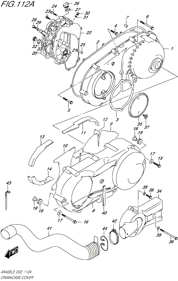 CARTER POUR SUZUKI BURGMAN 400 2015 POUR BURGMAN 400 AN400A L5 