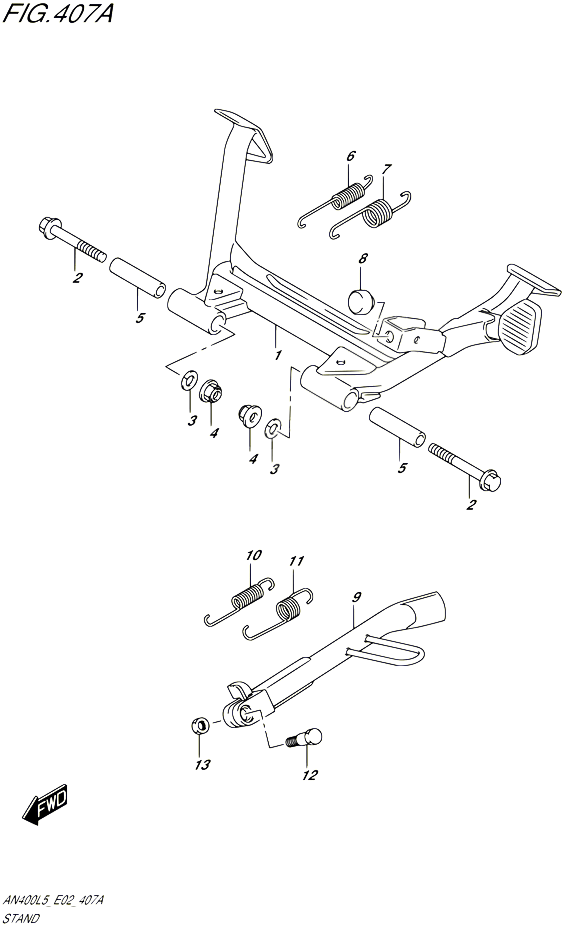 BEQUILLE POUR SUZUKI BURGMAN 400 2015 POUR BURGMAN 400 AN400A L5 