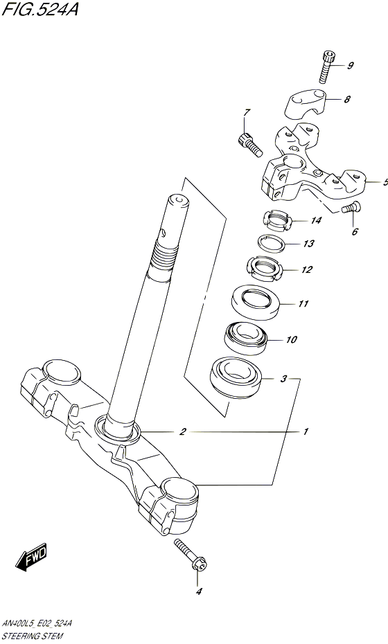 COLONNE DE DIRECTION POUR SUZUKI BURGMAN 400 2015 POUR BURGMAN 400 AN400A L5 