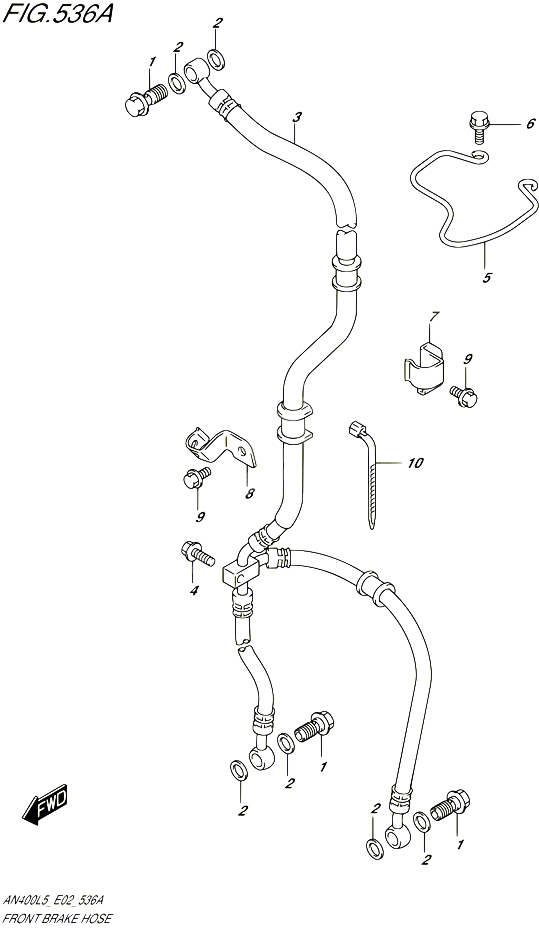 DURITE DE FREIN AVANT AN400L5 E19 POUR SUZUKI BURGMAN 400 2015 POUR BURGMAN 400 AN400A L5 
