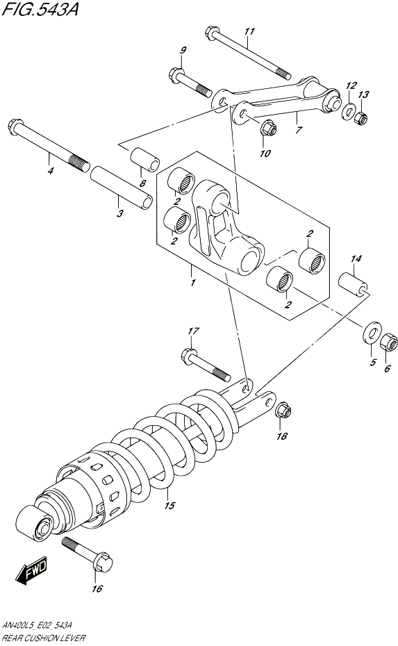 BIELLETTE DAMORTISSEUR POUR SUZUKI BURGMAN 400 2015 POUR BURGMAN 400 AN400A L5 