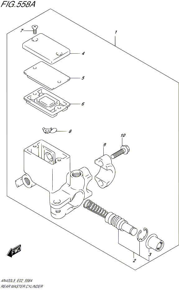 MAITRE CYLINDRE ARRIERE POUR SUZUKI BURGMAN 400 2015 POUR BURGMAN 400 AN400A L5 