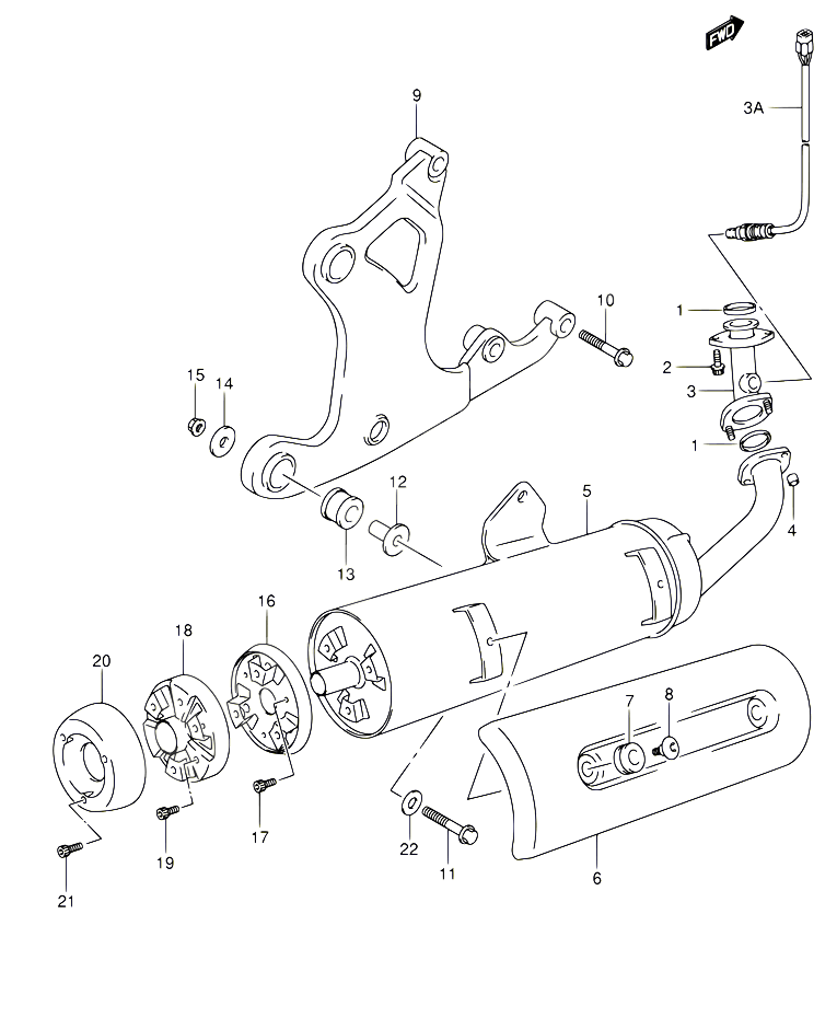 SILENCIEUX POUR SUZUKI BURGMAN 400 2003 POUR BURGMAN 400 AN400 K3 