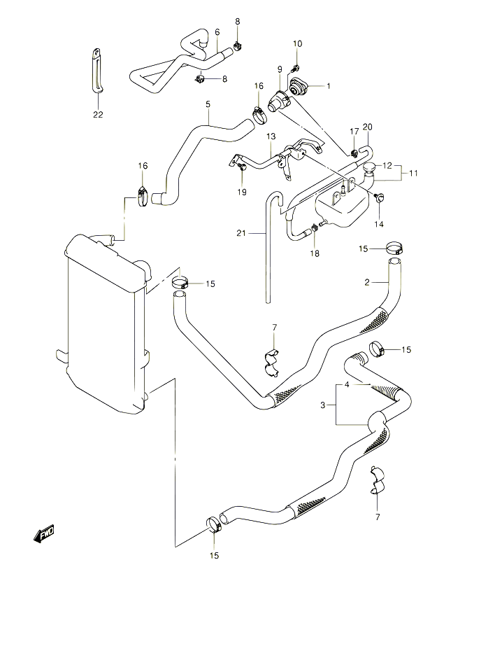 DURITE DE RADIATEUR POUR SUZUKI BURGMAN 400 2003 POUR BURGMAN 400 AN400 K3 