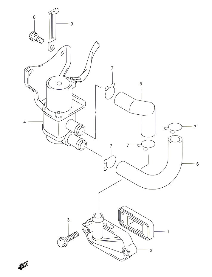 SYSTEME RECYCLAGE GAZ ECHAPPEMENT POUR SUZUKI BURGMAN 400 2003 POUR BURGMAN 400 AN400 K3 