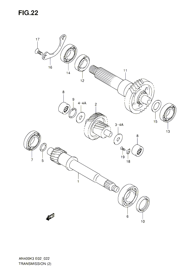 TRANSMISSION 2 POUR SUZUKI BURGMAN 400 2003 POUR BURGMAN 400 AN400 K3 