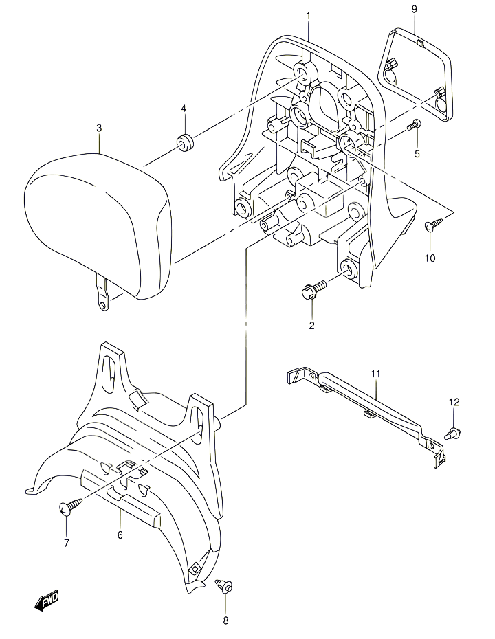 SUPPORT DOSSERET CENTER POUR SUZUKI BURGMAN 400 2003 POUR BURGMAN 400 AN400 K3 