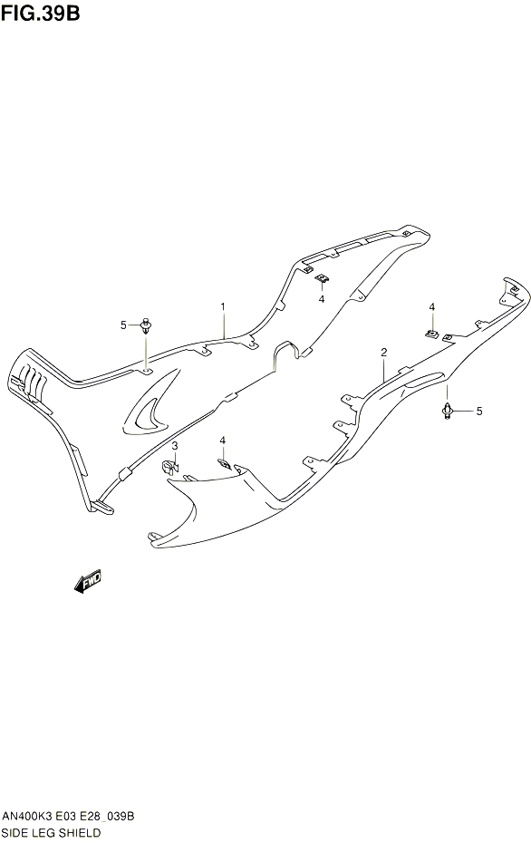 CARENAGES INFERIEUR AN400SK5  SK6 POUR SUZUKI BURGMAN 400 2003 POUR BURGMAN 400 AN400 K3 