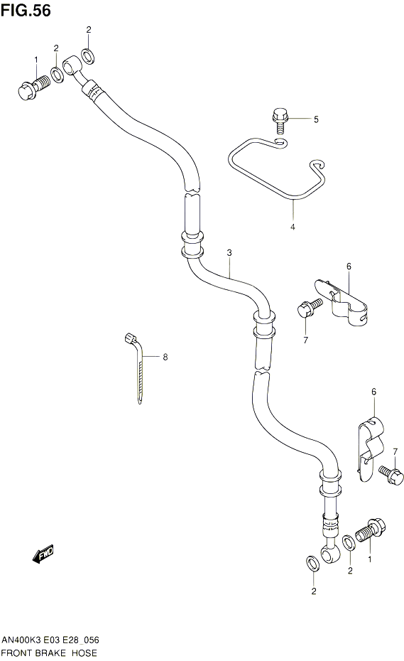 DURITE DE FREIN AVANT MODELE K3 POUR SUZUKI BURGMAN 400 2003 POUR BURGMAN 400 AN400 K3 