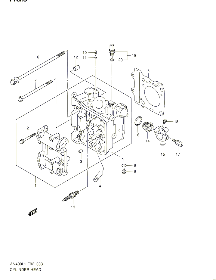 CULASSE POUR SUZUKI BURGMAN 400 2011 POUR BURGMAN 400 AN400 L1 