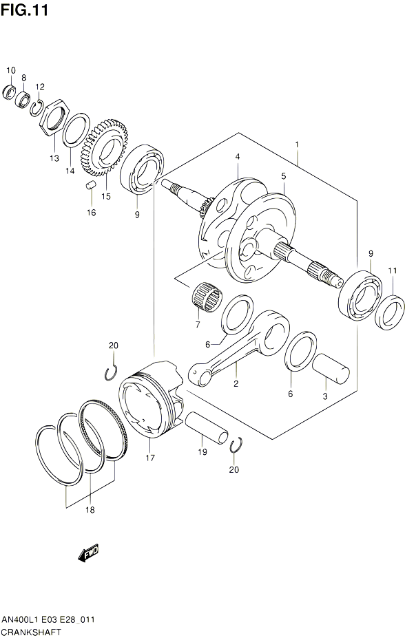 VILEBREQUIN POUR SUZUKI BURGMAN 400 2011 POUR BURGMAN 400 AN400 L1 