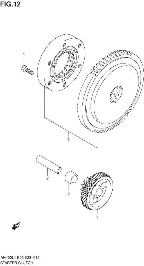 ROUE LIBRE DE DEMARREUR POUR SUZUKI BURGMAN 400 2011 POUR BURGMAN 400 AN400 L1 