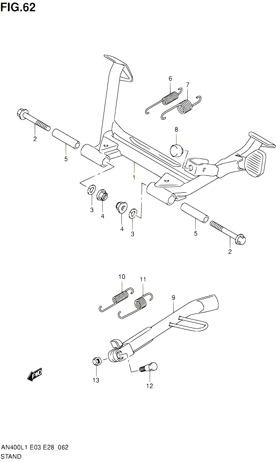 BEQUILLE POUR SUZUKI BURGMAN 400 2011 POUR BURGMAN 400 AN400 L1 