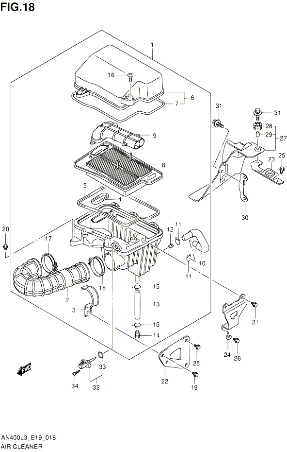 FILTRE A AIR POUR SUZUKI BURGMAN 400 2013 POUR BURGMAN 400 AN400 L3 