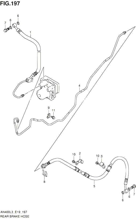 DURITE DE FREIN ARRIERE AN400AL3 E24 POUR SUZUKI BURGMAN 400 2013 POUR BURGMAN 400 AN400 L3 