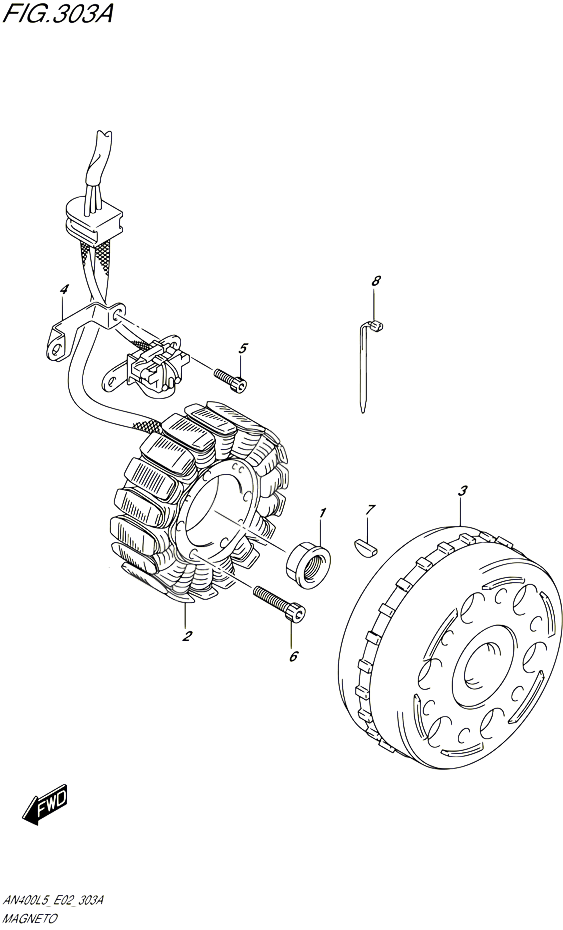 ALLUMAGE ROTOR STATOR POUR SUZUKI BURGMAN 400 2015 POUR BURGMAN 400 AN400 L5 