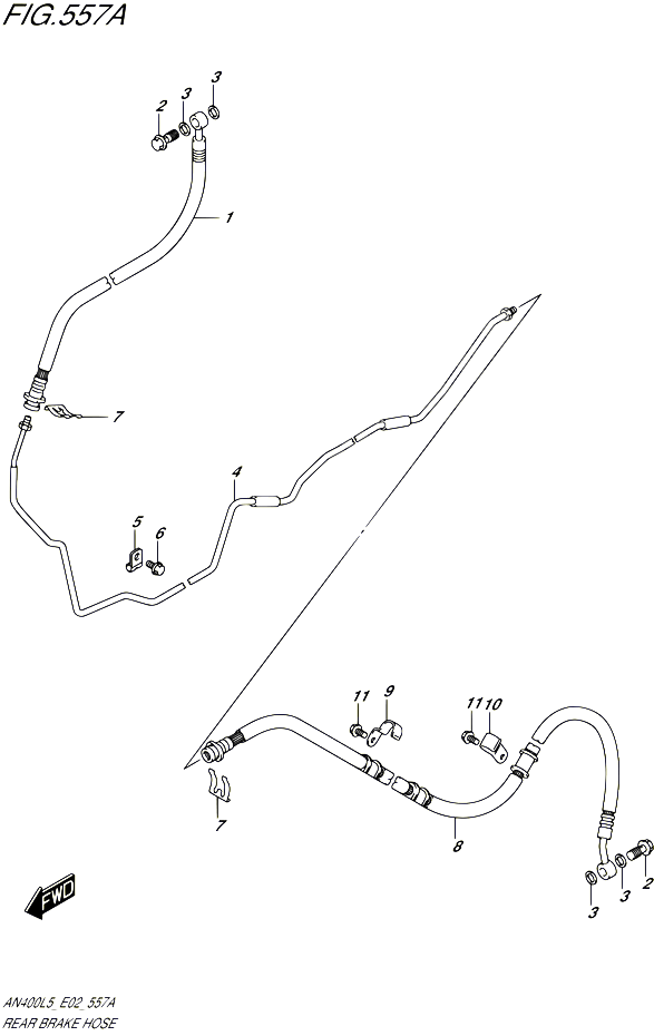 DURITE DE FREIN ARRIERE AN400L5 E19 POUR SUZUKI BURGMAN 400 2015 POUR BURGMAN 400 AN400 L5 