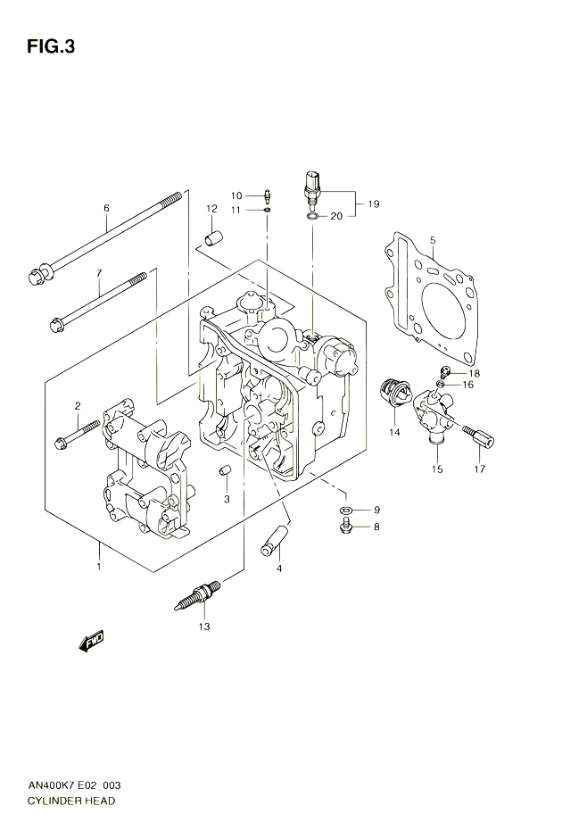 CULASSE POUR SUZUKI BURGMAN 400 2010 POUR BURGMAN 400 AN400ZA L0 