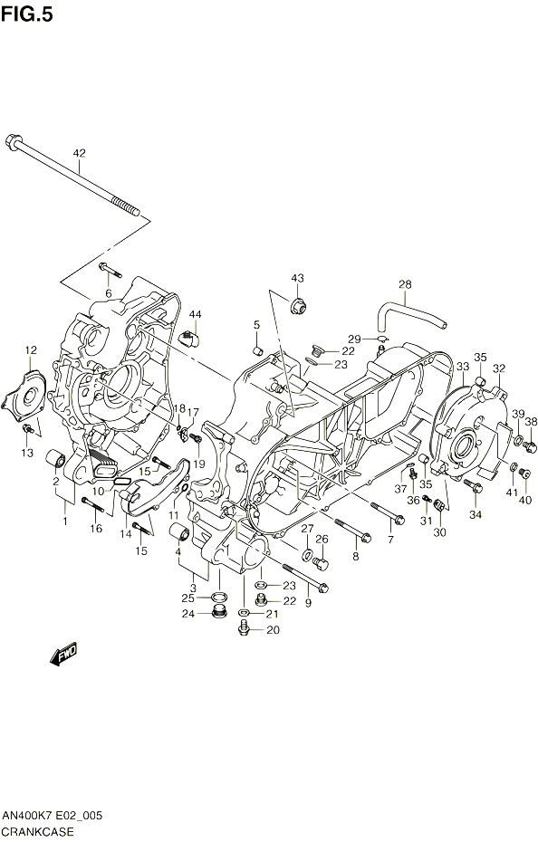 CARTER POUR SUZUKI BURGMAN 400 2010 POUR BURGMAN 400 AN400ZA L0 