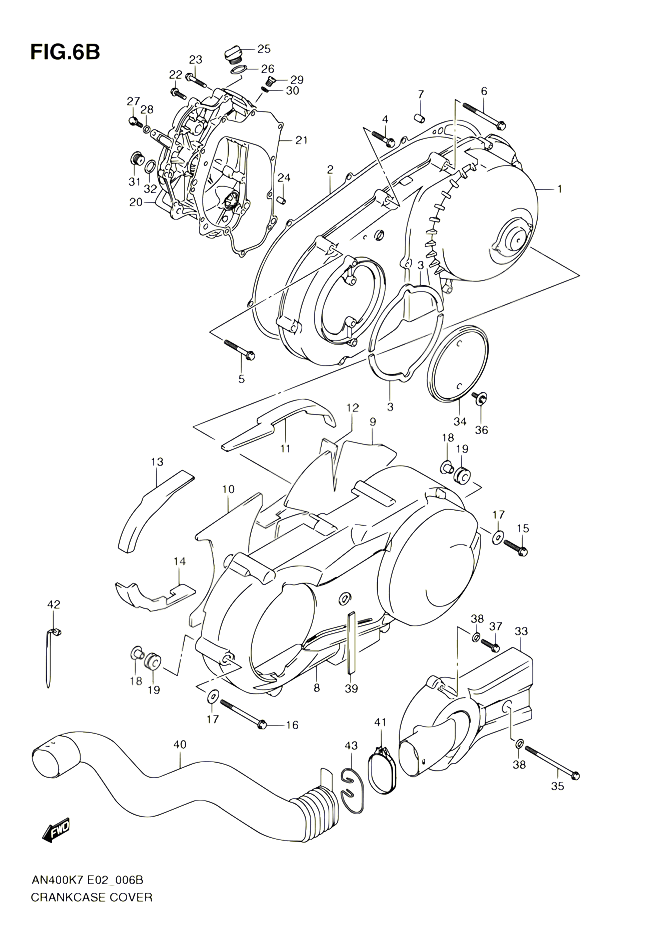 CARTER MODEL L0 POUR SUZUKI BURGMAN 400 2010 POUR BURGMAN 400 AN400ZA L0 