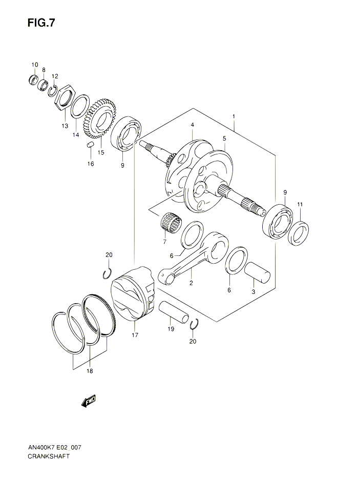 VILEBREQUIN POUR SUZUKI BURGMAN 400 2010 POUR BURGMAN 400 AN400ZA L0 