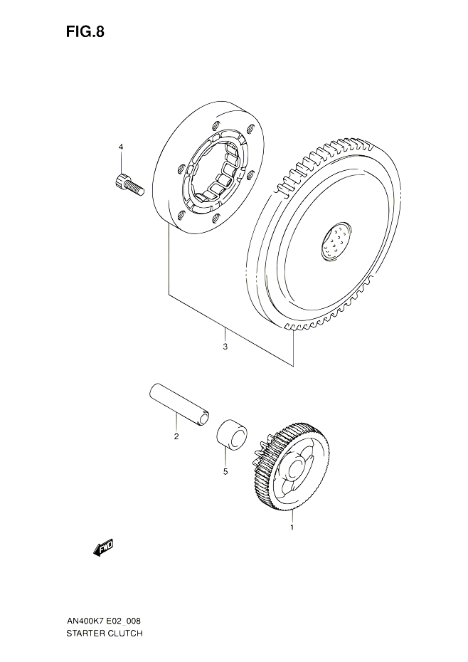 ROUE LIBRE DE DEMARREUR POUR SUZUKI BURGMAN 400 2010 POUR BURGMAN 400 AN400ZA L0 