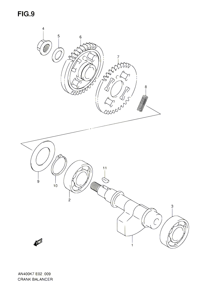 BALANCIER POUR SUZUKI BURGMAN 400 2010 POUR BURGMAN 400 AN400ZA L0 