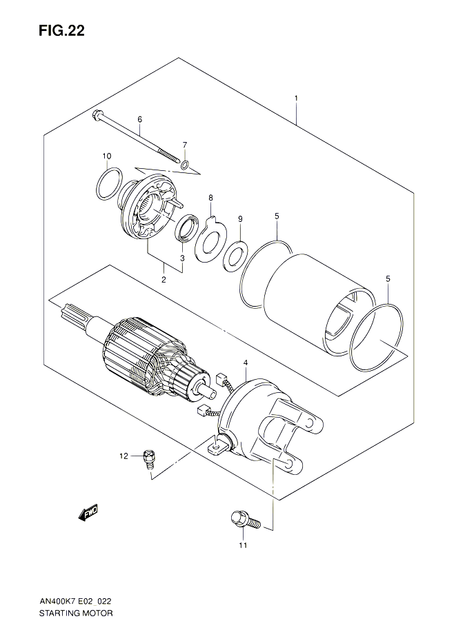 DEMARREUR POUR SUZUKI BURGMAN 400 2010 POUR BURGMAN 400 AN400ZA L0 