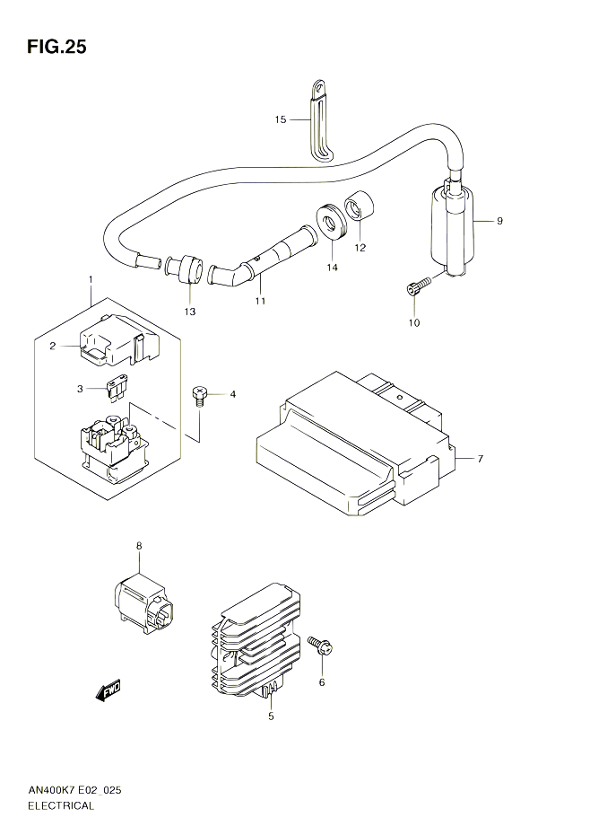 PARTIE ELECTRIQUE POUR SUZUKI BURGMAN 400 2010 POUR BURGMAN 400 AN400ZA L0 