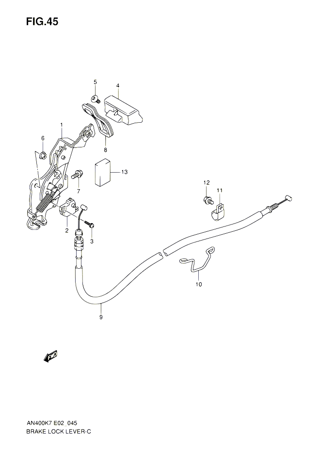 FREIN DE PARKING POUR SUZUKI BURGMAN 400 2010 POUR BURGMAN 400 AN400ZA L0 